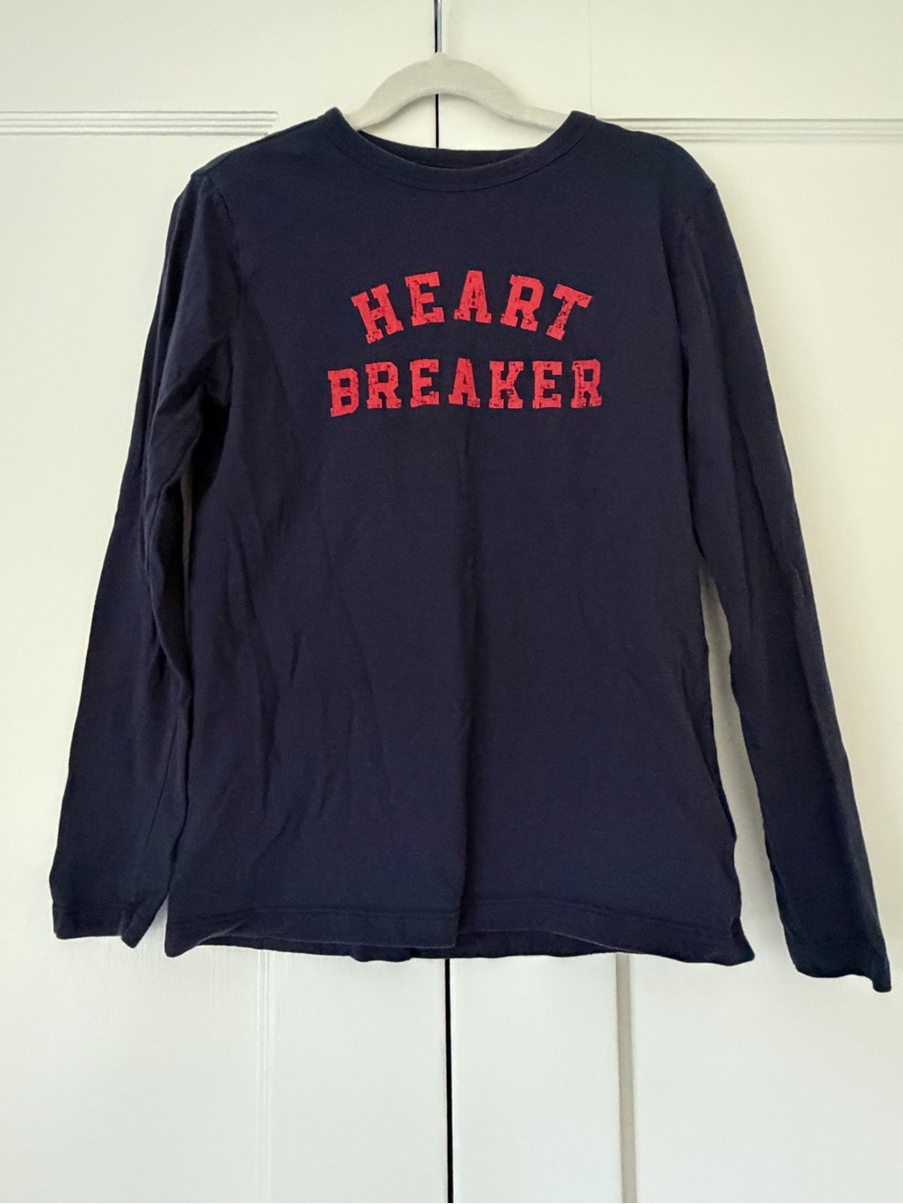 Crewcuts “Heart Breaker” Graphic Tee Navy Blue Long Sleeve T-Shirt Valentines